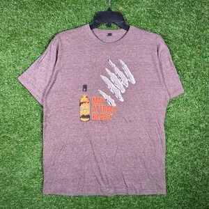 Jim Beam Honey Whiskey T-Shirt Mens Medium Brown May Attract Bears Graphic Tee